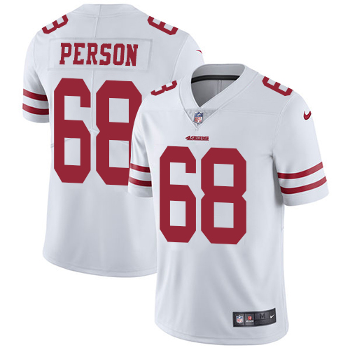 San Francisco 49ers Limited White Men Mike Person Road NFL Jersey #68 Vapor Untouchable->women nfl jersey->Women Jersey